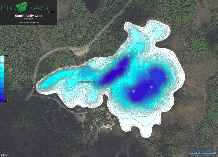 Bathymetric Map of South Rolly Lake